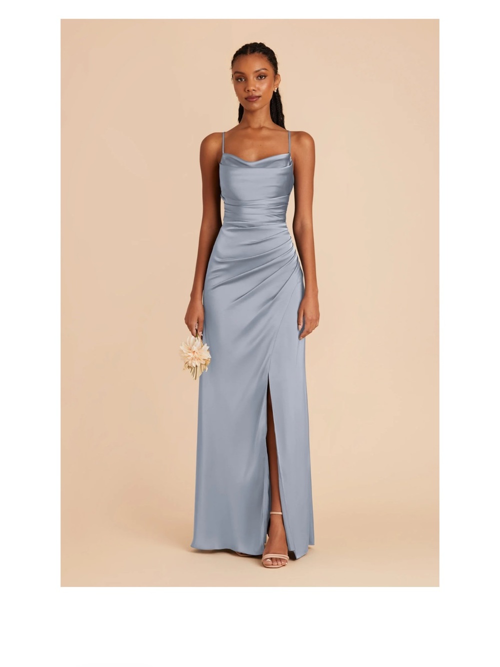 Birdy grey Lydia Matte Satin Dress - Dusty Blue
L bridesmaid